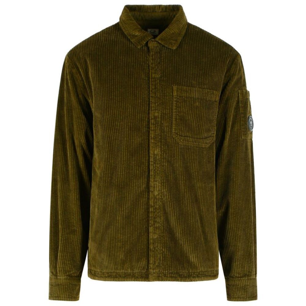 C.P. Company 'Corduroy' Padded Green Cotton Overshirt Men